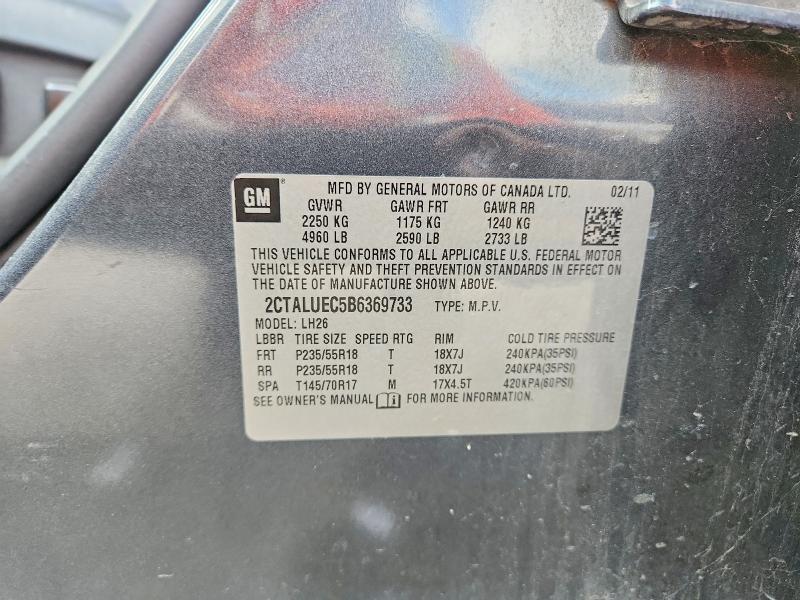 Aukcja sprzedaży 2011 Gmc Terrain, vin: 2CTALUEC5B6369733, numer aukcji: 52026826