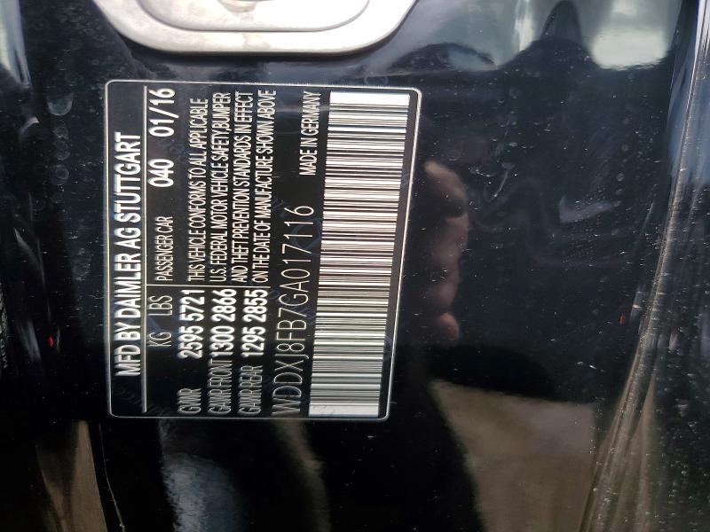 2016 Mercedes-benz S მანქანა იყიდება აუქციონზე, vin: WDDXJ8FB7GA017116, აუქციონის ნომერი: 51310636