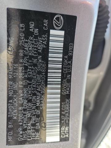 50792896 :رقم المزاد ، 58ABK1GG0HU048067 vin ، 2017 Lexus Es مزاد بيع