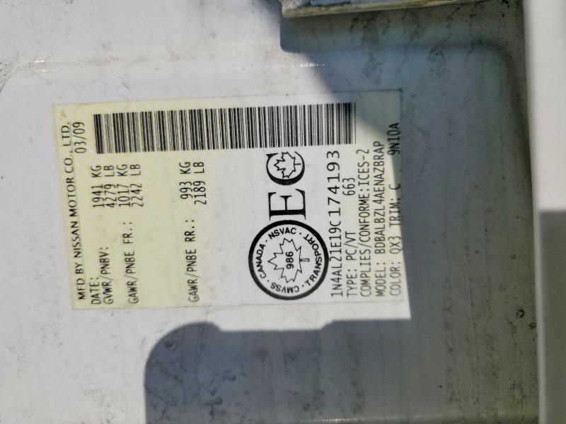 48630916 :رقم المزاد ، 1N4AL21E19C174193 vin ، 2009 Nissan Altima مزاد بيع
