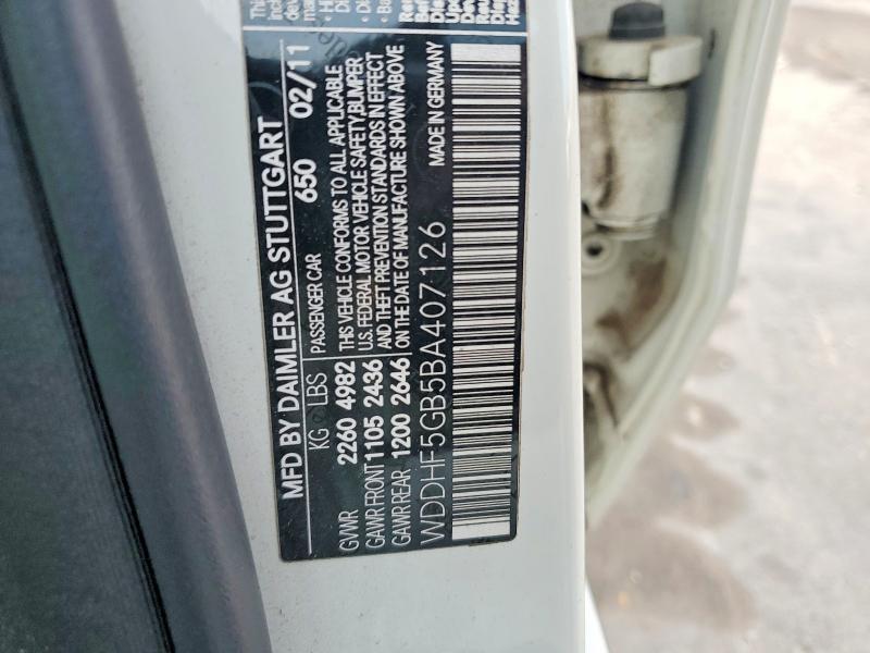 Aukcja sprzedaży 2011 Mercedes-benz E, vin: WDDHF5GB5BA407126, numer aukcji: 50910206