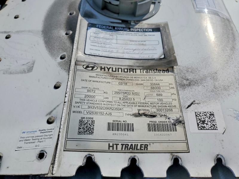 2019 Hyundai Translead Inc Unknown მანქანა იყიდება აუქციონზე, vin: 3H3V532C6KR235041, აუქციონის ნომერი: 51269026
