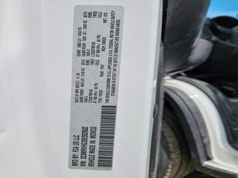 49437856 :رقم المزاد ، 3C6MRVHG3SE552602 vin ، 2025 Ram Promaster 3500 مزاد بيع
