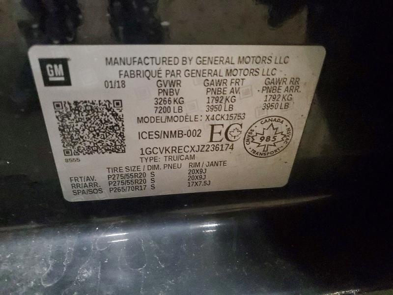 2018 Chevrolet Silverado მანქანა იყიდება აუქციონზე, vin: 1GCVKRECXJZ236174, აუქციონის ნომერი: 48071886