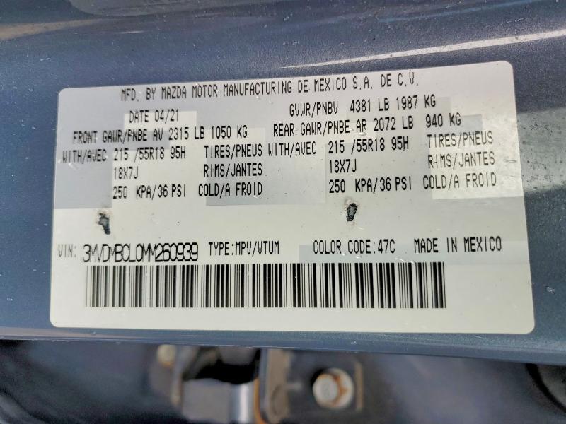 Продажа на аукционе авто 2021 Mazda Cx-30, vin: 3MVDMBCL0MM260939, номер лота: 51544276