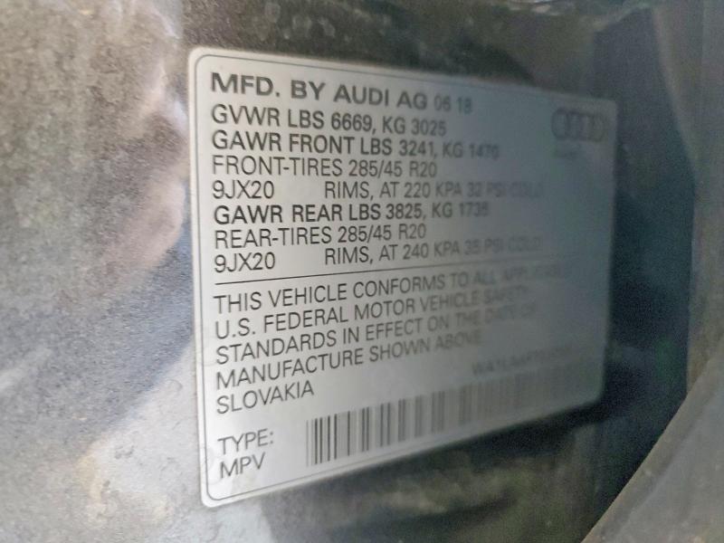 Продажа на аукционе авто 2018 Audi Q7, vin: WA1LAAF72JD052044, номер лота: 51359246