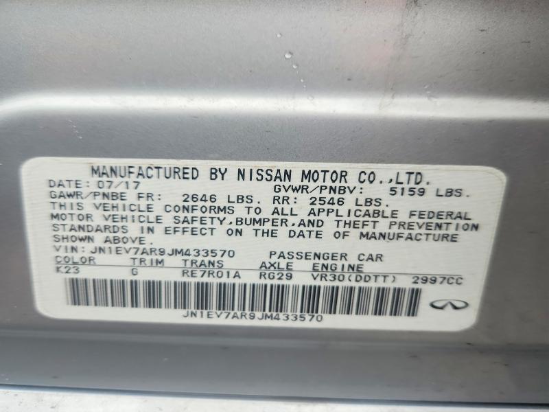 Продажа на аукционе авто 2018 Infiniti Q50, vin: JN1EV7AR9JM433570, номер лота: 50323326