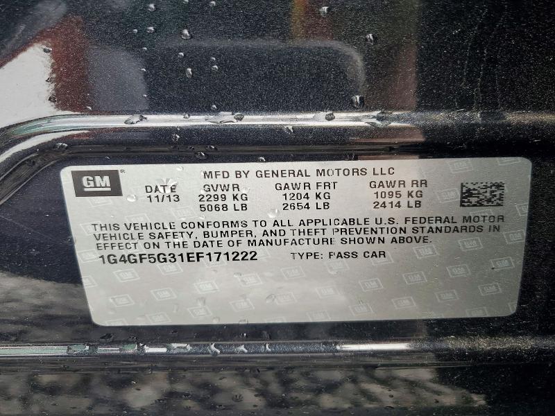 2014 Buick Lacrosse მანქანა იყიდება აუქციონზე, vin: 1G4GF5G31EF171222, აუქციონის ნომერი: 51610366