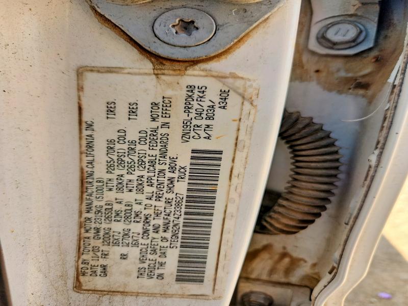 49203826 :رقم المزاد ، 5TEGN92N74Z338627 vin ، 2004 Toyota Tacoma مزاد بيع