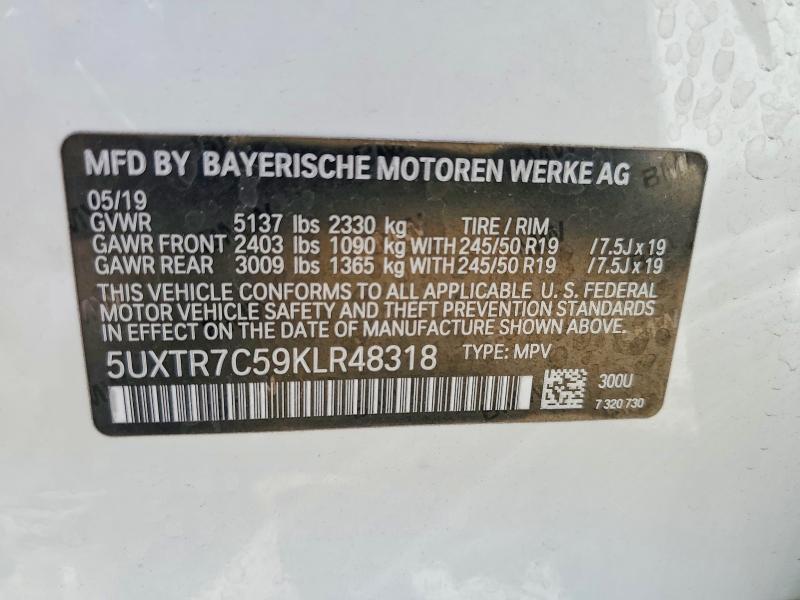 Продаж на аукціоні авто 2019 Bmw X3, vin: 5UXTR7C59KLR48318, номер лоту: 50502026