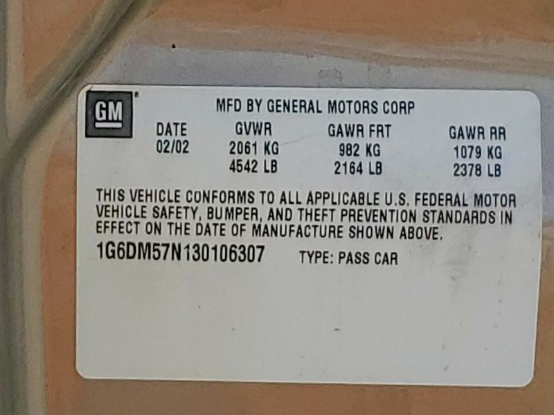 50112566 :رقم المزاد ، 1G6DM57N130106307 vin ، 2003 Cadillac Cts مزاد بيع