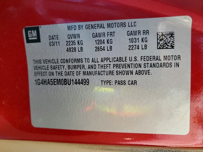 Aukcja sprzedaży 2011 Buick Lucerne, vin: 1G4HA5EM0BU144499, numer aukcji: 50003226
