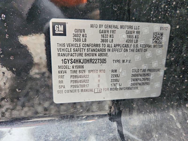 Aukcja sprzedaży 2017 Cadillac Escalade, vin: 1GYS4HKJ0HR227305, numer aukcji: 50826766
