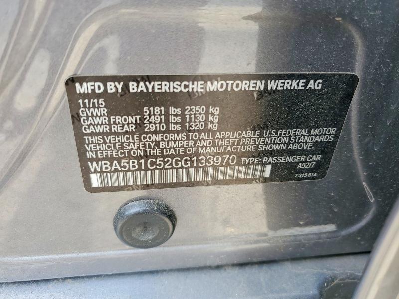 49418626 :رقم المزاد ، WBA5B1C52GG133970 vin ، 2016 Bmw 535 مزاد بيع
