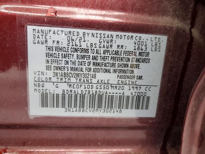 50966246 :رقم المزاد ، 3N1AB8CV2MY302148 vin ، 2021 Nissan Sentra مزاد بيع