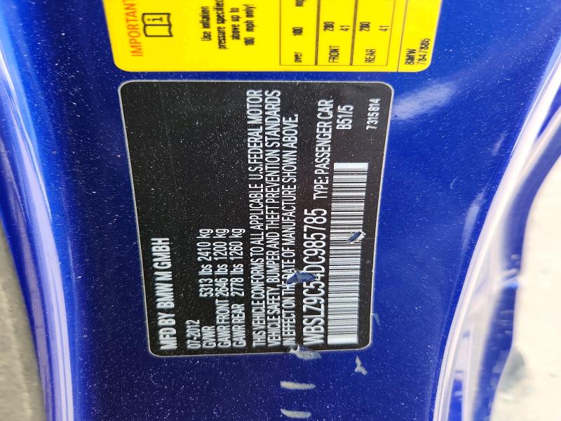 Продажа на аукционе авто 2013 Bmw M6, vin: WBSLZ9C54DC985785, номер лота: 47895696