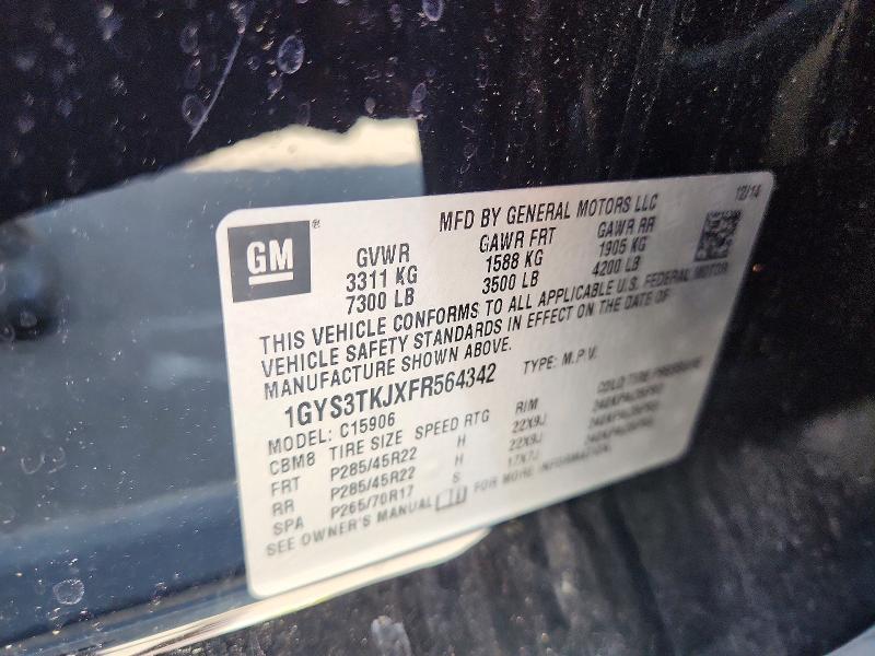 Aukcja sprzedaży 2015 Cadillac Escalade, vin: 1GYS3TKJXFR564342, numer aukcji: 49255366