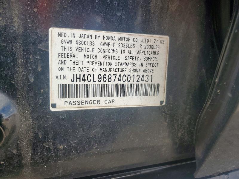 47265066 :رقم المزاد ، JH4CL96874C012431 vin ، 2004 Acura Tsx مزاد بيع