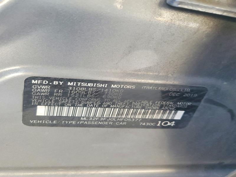 Продаж на аукціоні авто 2020 Mitsubishi Mirage, vin: ML32F3FJ0LHF05377, номер лоту: 49241316