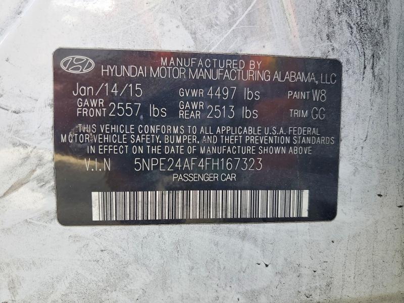 2015 Hyundai Sonata მანქანა იყიდება აუქციონზე, vin: 5NPE24AF4FH167323, აუქციონის ნომერი: 50695536