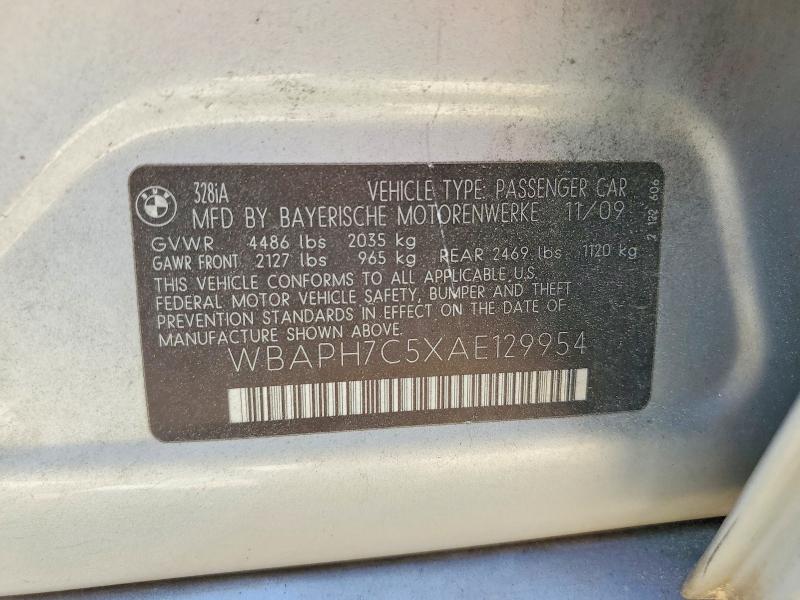 2010 Bmw 328 მანქანა იყიდება აუქციონზე, vin: WBAPH7C5XAE129954, აუქციონის ნომერი: 49477236