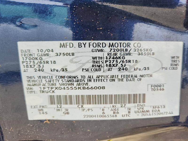 Продажа на аукционе авто 2005 Ford F150, vin: 1FTPX04555KB66008, номер лота: 51259066