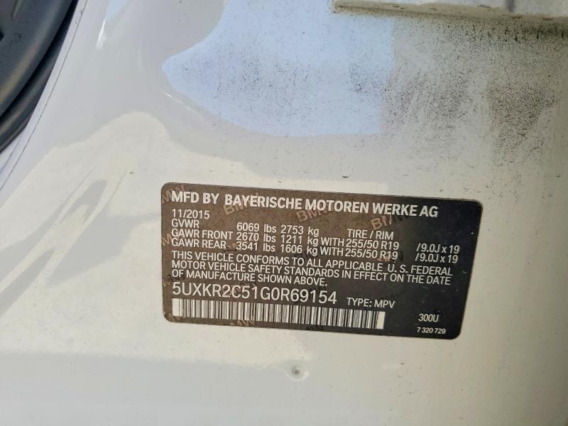 49447306 :رقم المزاد ، 5UXKR2C51G0R69154 vin ، 2016 Bmw X5 مزاد بيع