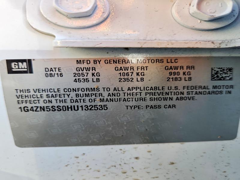 2017 Buick Lacrosse მანქანა იყიდება აუქციონზე, vin: 1G4ZN5SS0HU132535, აუქციონის ნომერი: 50450506