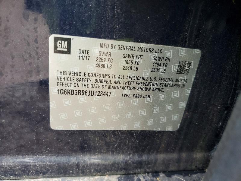 Продаж на аукціоні авто 2018 Cadillac Ct6, vin: 1G6KB5RS6JU123447, номер лоту: 51400546