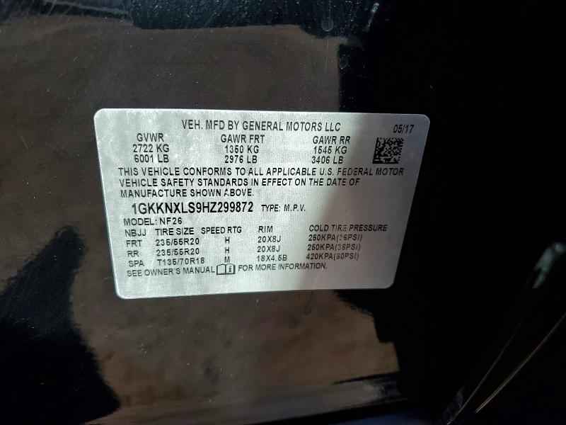 Aukcja sprzedaży 2017 Gmc Acadia, vin: 1GKKNXLS9HZ299872, numer aukcji: 48779026
