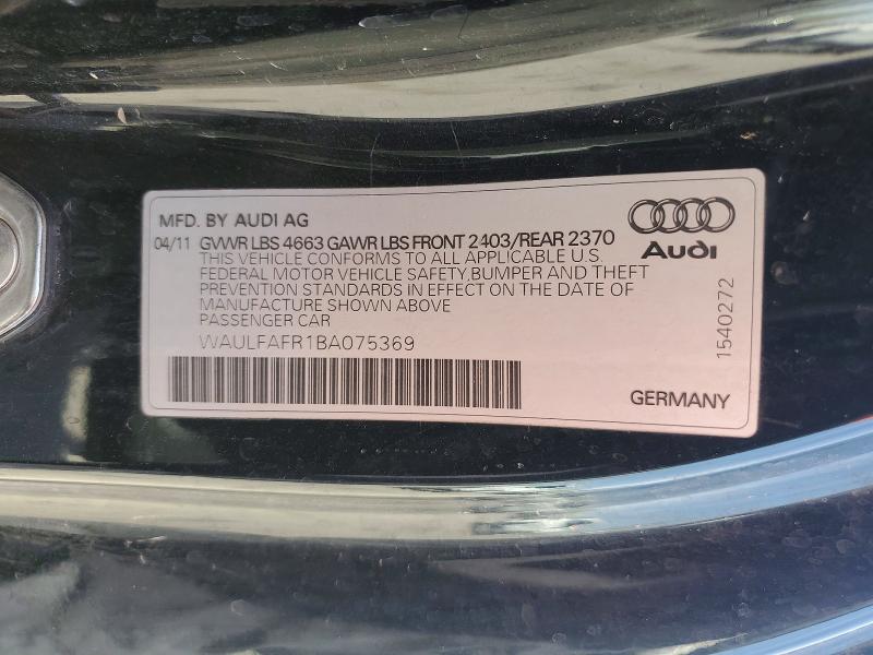 Продаж на аукціоні авто 2011 Audi A5, vin: WAULFAFR1BA075369, номер лоту: 50444896