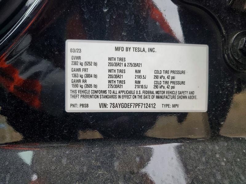 50679506 :رقم المزاد ، 7SAYGDEF7PF712412 vin ، 2023 Tesla Model Y مزاد بيع