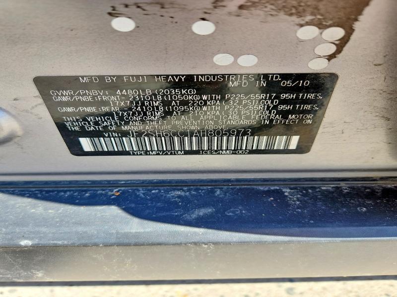 Aukcja sprzedaży 2010 Subaru Forester, vin: JF2SH6CC1AH805973, numer aukcji: 48900206