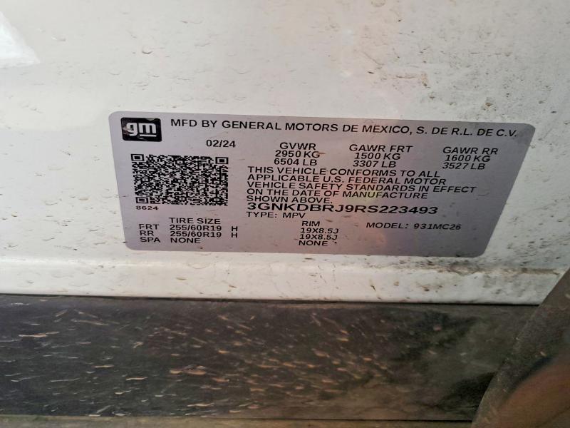 Продаж на аукціоні авто 2024 Chevrolet Blazer, vin: 3GNKDBRJ9RS223493, номер лоту: 51660316