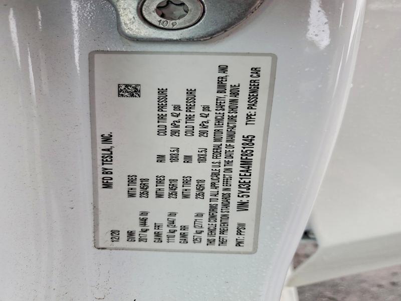 Aukcja sprzedaży 2021 Tesla Model 3, vin: 5YJ3E1EA4MF851845, numer aukcji: 51991576