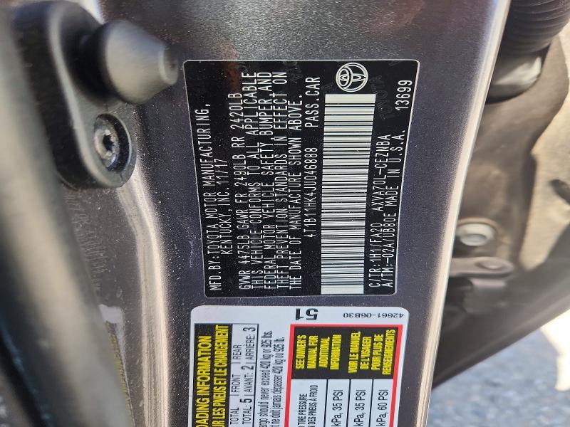 Продажа на аукционе авто 2018 Toyota Camry, vin: 4T1B11HK4JU046888, номер лота: 50627676