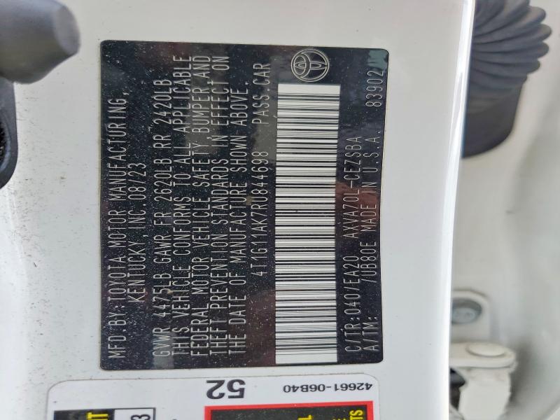 Aukcja sprzedaży 2024 Toyota Camry, vin: 4T1G11AK7RU844698, numer aukcji: 51091386