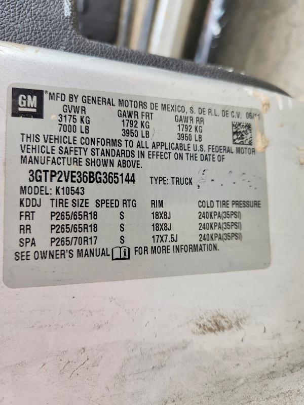 Aukcja sprzedaży 2011 Gmc Sierra, vin: 3GTP2VE36BG365144, numer aukcji: 49975386