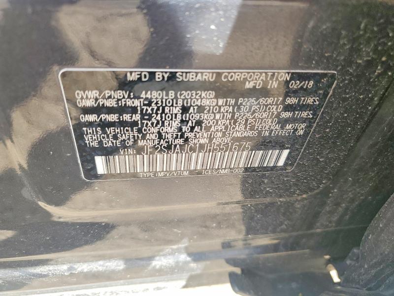 Aukcja sprzedaży 2018 Subaru Forester, vin: JF2SJAJC1JH551675, numer aukcji: 51184506