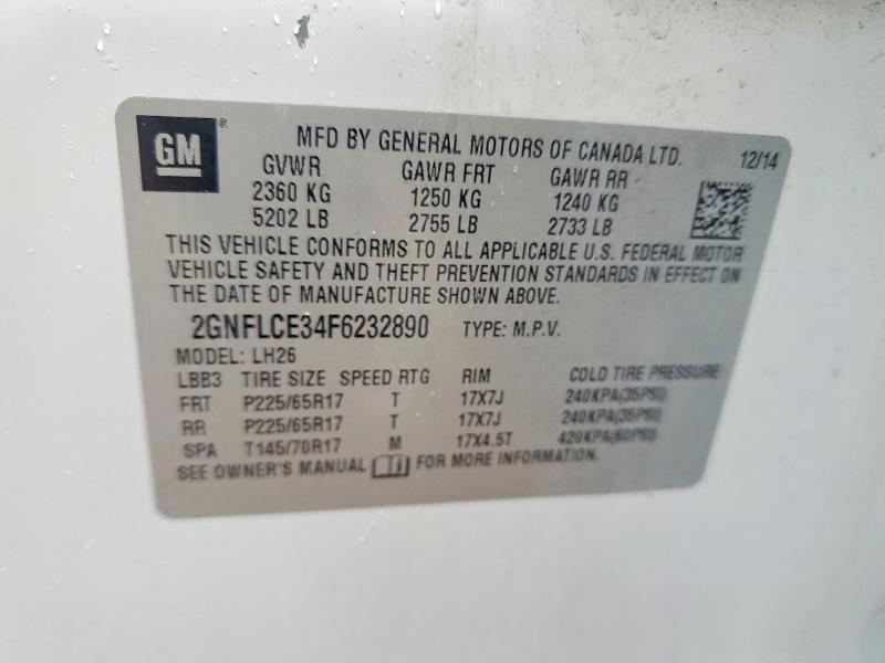 2015 Chevrolet Equinox მანქანა იყიდება აუქციონზე, vin: 2GNFLCE34F6232890, აუქციონის ნომერი: 48499256