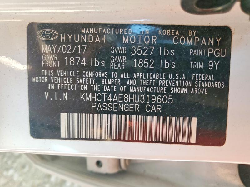 49791716 :رقم المزاد ، KMHCT4AE8HU319605 vin ، 2017 Hyundai Accent مزاد بيع