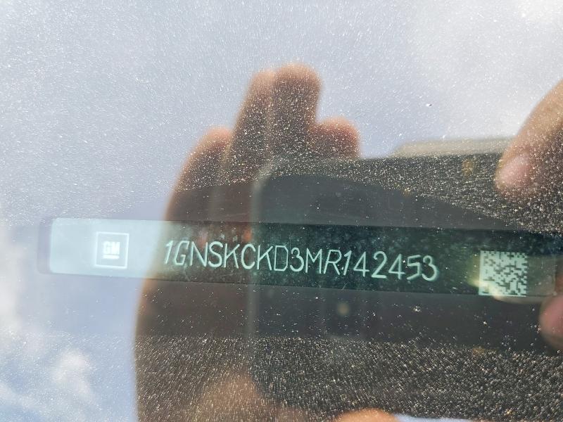 2021 Chevrolet Suburban მანქანა იყიდება აუქციონზე, vin: 1GNSKCKD3MR142453, აუქციონის ნომერი: 49852826