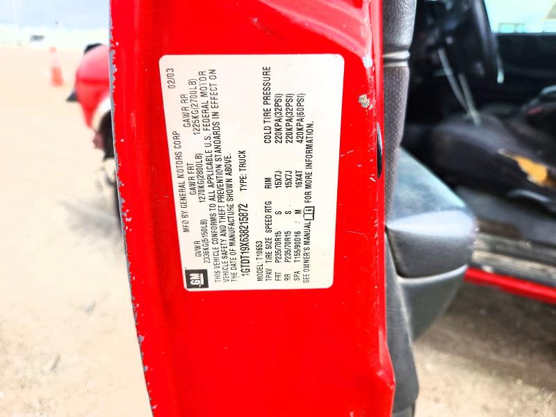 Aukcja sprzedaży 2003 Gmc Sonoma, vin: 1GTDT19X638215872, numer aukcji: 49986146