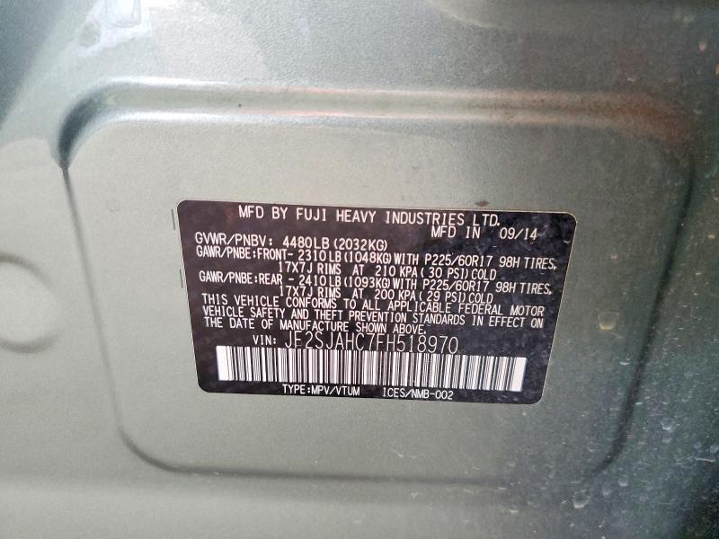 Aukcja sprzedaży 2015 Subaru Forester, vin: JF2SJAHC7FH518970, numer aukcji: 50005466
