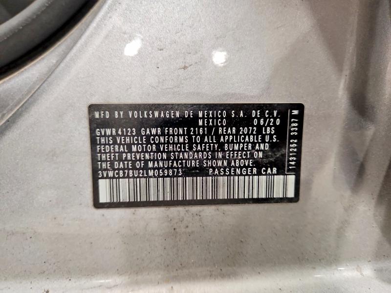 Продаж на аукціоні авто 2020 Volkswagen Jetta, vin: 3VWCB7BU2LM059873, номер лоту: 49993106