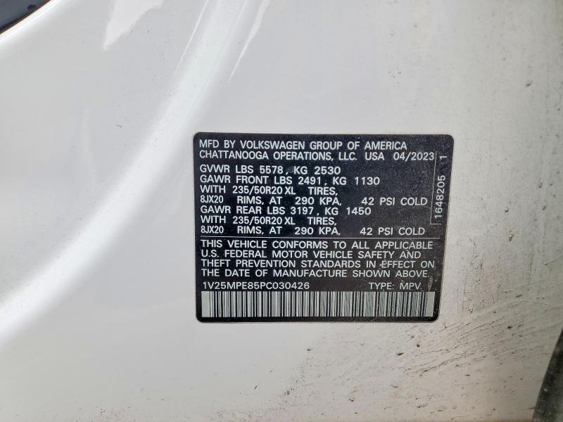 2023 Volkswagen Id.4 მანქანა იყიდება აუქციონზე, vin: 1V25MPE85PC030426, აუქციონის ნომერი: 49872406