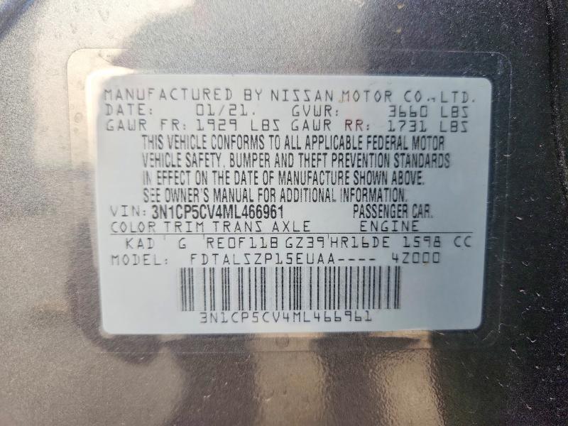 Продажа на аукционе авто 2021 Nissan Kicks, vin: 3N1CP5CV4ML466961, номер лота: 51284066