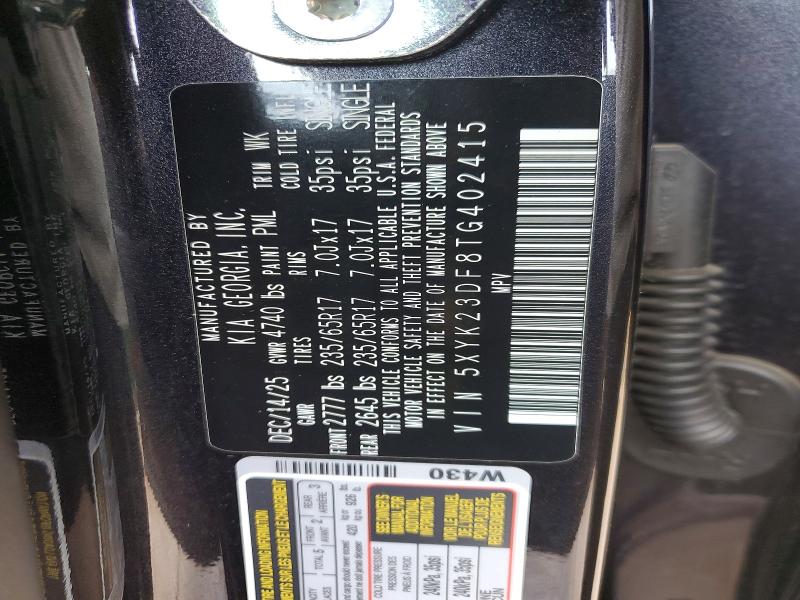 Продаж на аукціоні авто 2026 Kia Sportage, vin: 5XYK23DF8TG402415, номер лоту: 52068496