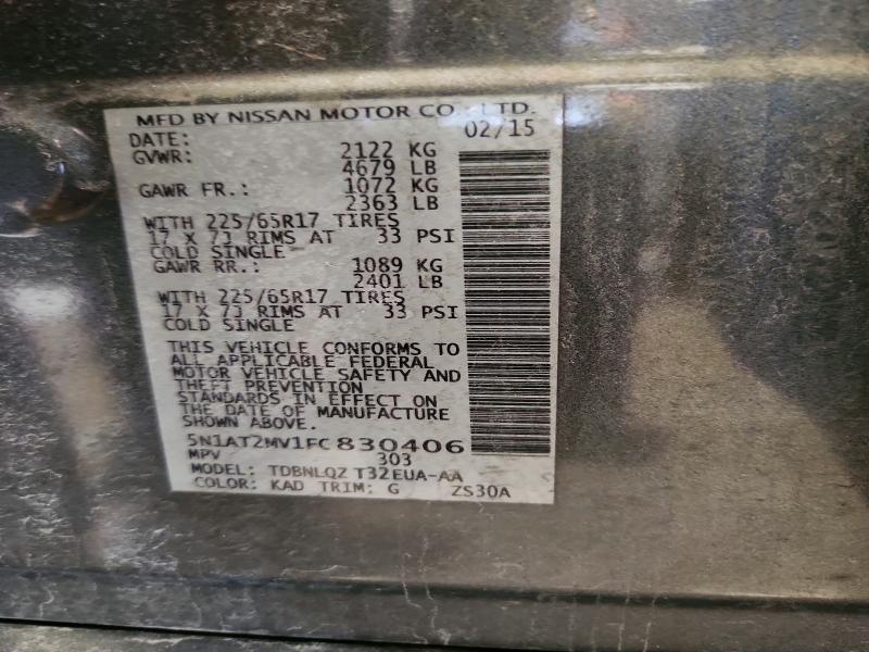 Продаж на аукціоні авто 2015 Nissan Rogue, vin: 5N1AT2MV1FC830406, номер лоту: 48844886