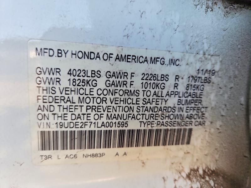 2020 Acura Ilx მანქანა იყიდება აუქციონზე, vin: 19UDE2F71LA001595, აუქციონის ნომერი: 49418216